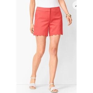 Talbots Women's Pink Scalloped 5 inch Hem Shorts Size‎ 12